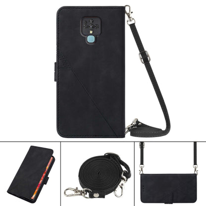 For Tecno Camon 16 Crossbody 3D Embossed Flip Leather Phone Case(Black) by buy2fix