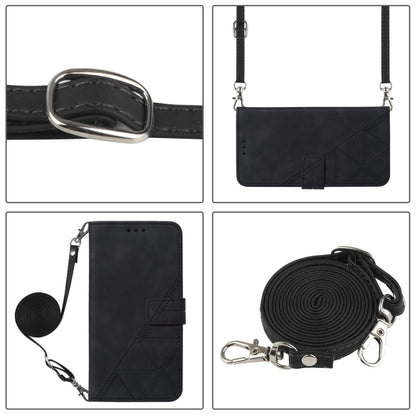 For Tecno Camon 16 Crossbody 3D Embossed Flip Leather Phone Case(Black) by buy2fix