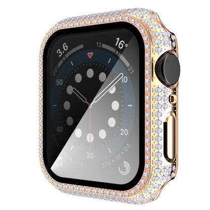 Diamond PC + Tempered Glass Watch Case For Apple Watch Series 6&SE&5&4 40mm(Rose Gold) by buy2fix