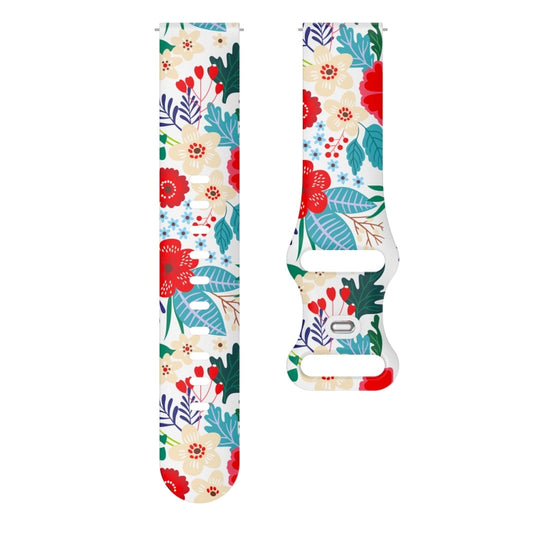 For Samsung Galaxy Watch Active Printing Butterfly Buckle Silicone Watch Band(Flowers) by buy2fix