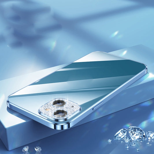 For iPhone 13 SULADA Diamond Lens Protector Plated Frosted Case(Sierra Blue) by SULADA