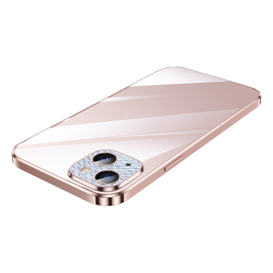 For iPhone 13 SULADA Diamond Lens Protector Plated Frosted Case(Pink) - iPhone 13 Cases by SULADA | Online Shopping UK | buy2fix