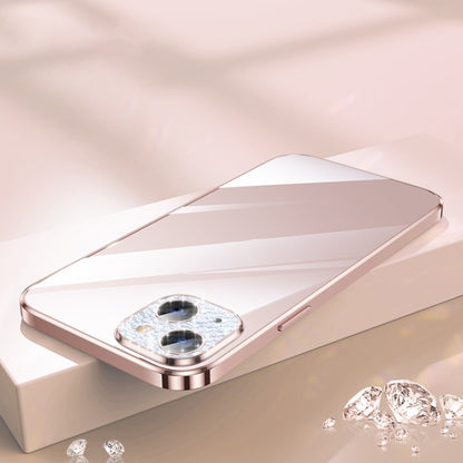 For iPhone 13 SULADA Diamond Lens Protector Plated Frosted Case(Pink) - iPhone 13 Cases by SULADA | Online Shopping UK | buy2fix