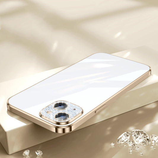 For iPhone 13 SULADA Diamond Lens Protector Plated Frosted Case(Gold) by SULADA