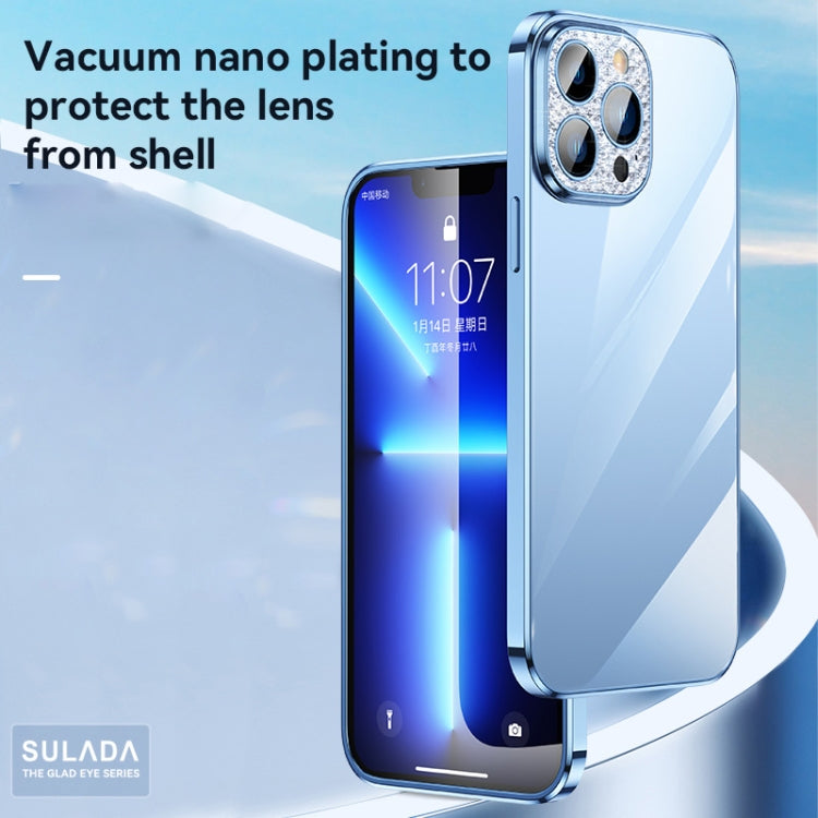 For iPhone 13 SULADA Diamond Lens Protector Plated Frosted Case(Silver) - iPhone 13 Cases by SULADA | Online Shopping UK | buy2fix