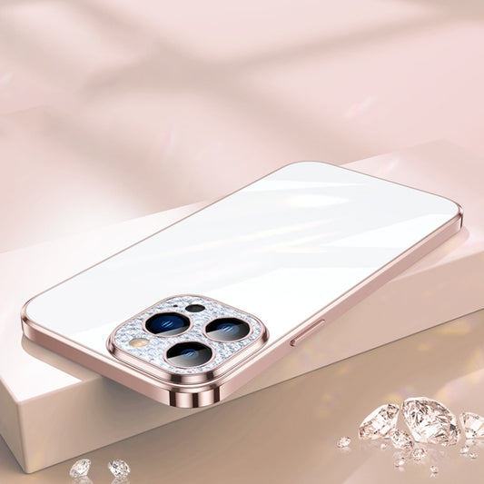 For iPhone 13 Pro Max SULADA Diamond Lens Protector Plated Frosted Case (Pink) by SULADA