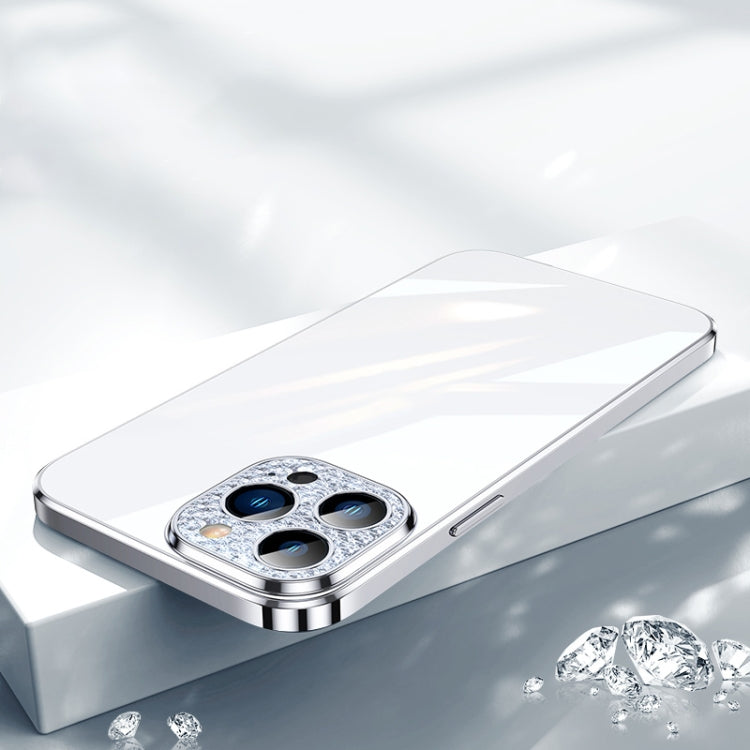 For iPhone 13 Pro Max SULADA Diamond Lens Protector Plated Frosted Case (Silver) by SULADA