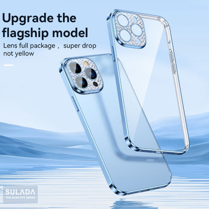 For iPhone 12 Pro Max SULADA Diamond Lens Protector Plated Frosted Case(Sierra Blue) - iPhone 12 Pro Max Cases by SULADA | Online Shopping UK | buy2fix