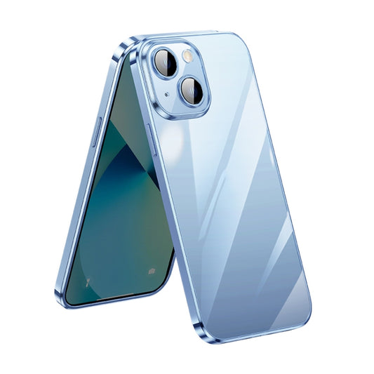 For iPhone 13 SULADA Lens Protector Plated Clear Case(Sierra Blue) - iPhone 13 Cases by SULADA | Online Shopping UK | buy2fix