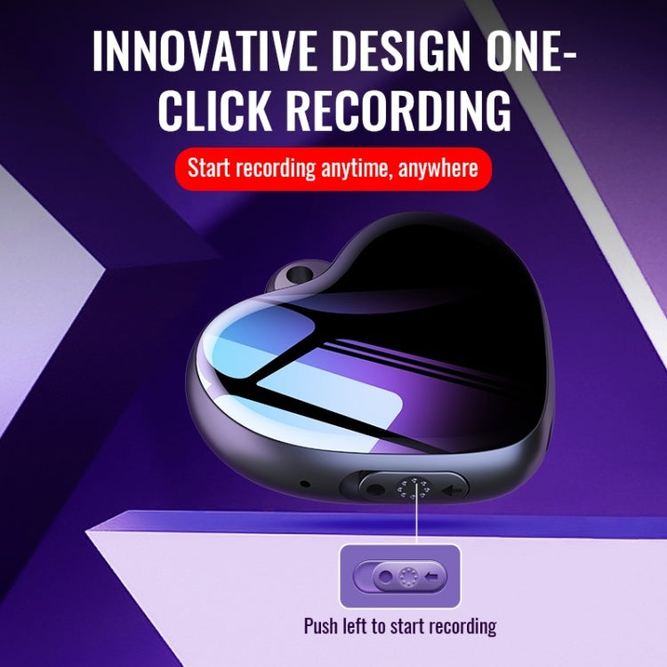 Q66 Heart Pendant Smart HD Noise Reduction Voice Control Recording Pen, Capacity:16GB - Security by buy2fix | Online Shopping UK | buy2fix