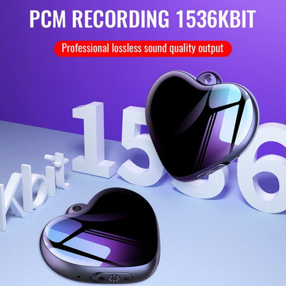 Q66 Heart Pendant Smart HD Noise Reduction Voice Control Recording Pen, Capacity:16GB - Security by buy2fix | Online Shopping UK | buy2fix