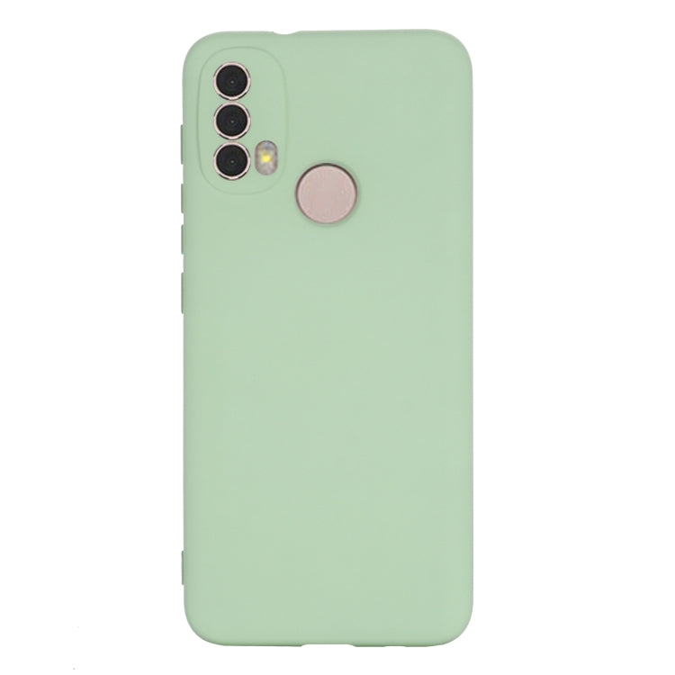 For Motorola Moto E20 / E30 / E40 Pure Color Liquid Silicone Shockproof Phone Case(Green) - Mobile Accessories by buy2fix | Online Shopping UK | buy2fix