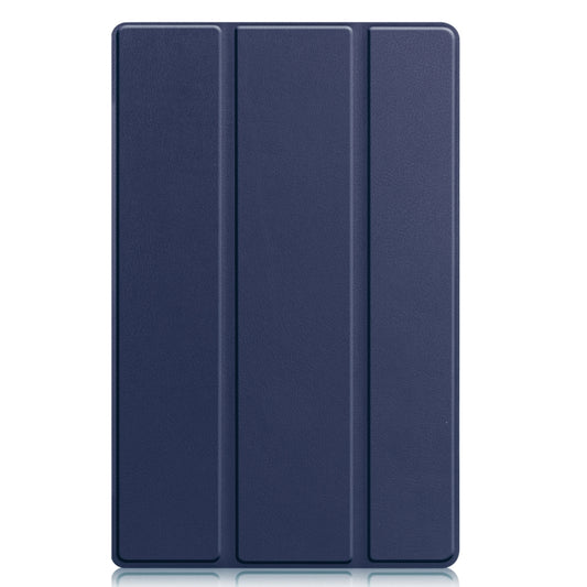 For Lenovo Tab M10 Plus 10.6 3rd Gen 2022 Custer Texture 3-Fold Holder Smart Leather Tablet Case(Dark Blue) by buy2fix