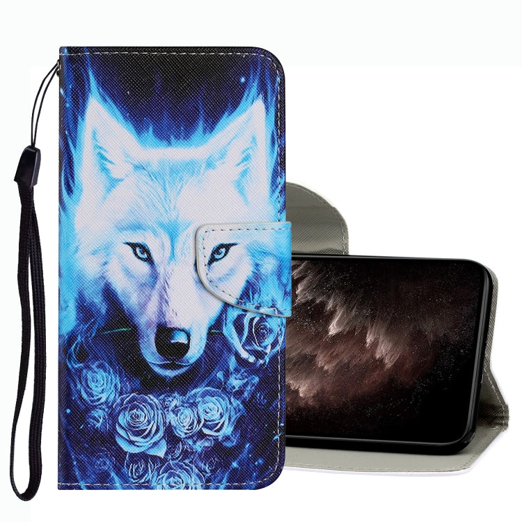For Samsung Galaxy A13 Coloured Drawing Pattern Leather Phone Case(Rose Wolf) by buy2fix