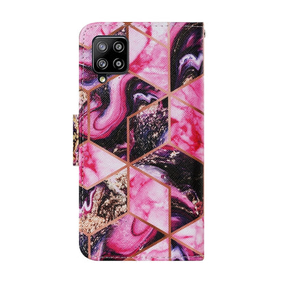 For Samsung Galaxy A42 5G Coloured Drawing Pattern Leather Phone Case(Purple Marble) by buy2fix