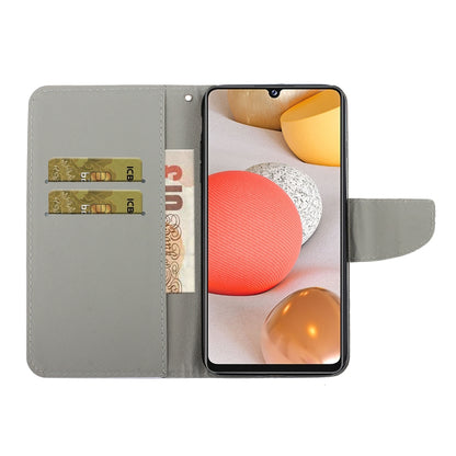 For Samsung Galaxy A42 5G Coloured Drawing Pattern Leather Phone Case(Purple Marble) by buy2fix