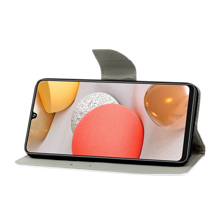 For Samsung Galaxy A42 5G Coloured Drawing Pattern Leather Phone Case(Purple Marble) by buy2fix