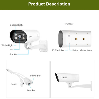 SriHome SH037B 4MP Full Color Night Vision IP66 Waterproof Bullet Camera, POE Version, UK Plug - Security by SriHome | Online Shopping UK | buy2fix