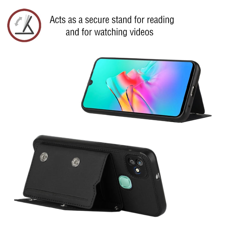 For Infinix Smart HD 2021-X612 Skin Feel PU + TPU + PC Phone Case(Black) by buy2fix