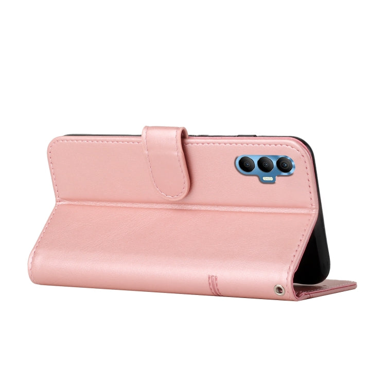 For Tecno Spark 8 Pro Stitching Calf Texture Buckle Leather Phone Case(Pink) by buy2fix