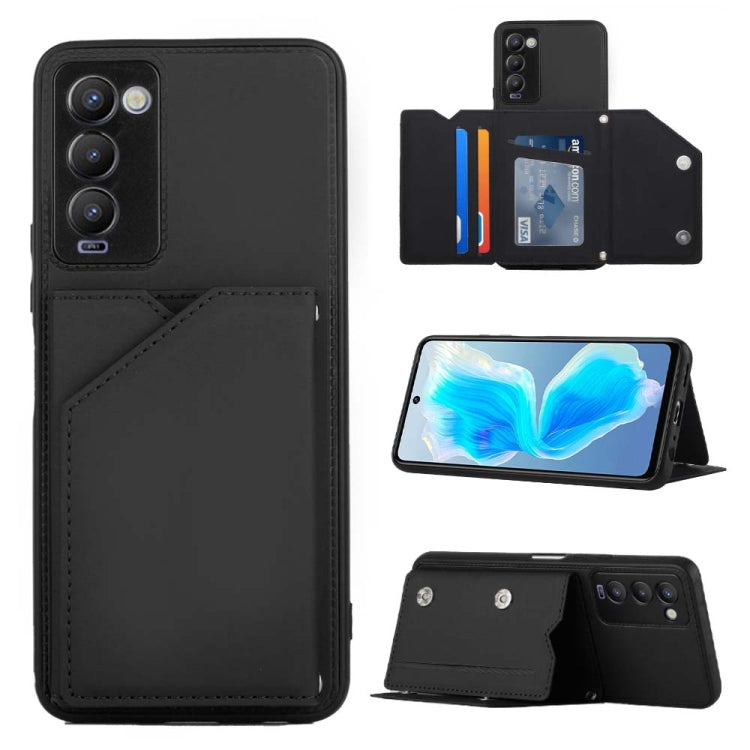 For Tecno Camon 18 Skin Feel PU + TPU + PC Phone Case(Black) by buy2fix