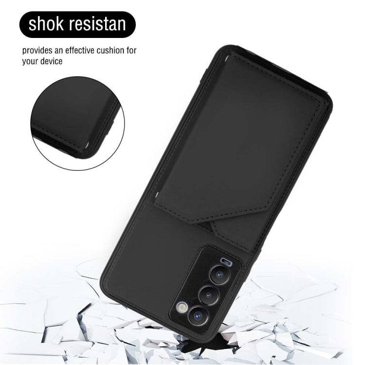 For Tecno Camon 18 Skin Feel PU + TPU + PC Phone Case(Black) by buy2fix