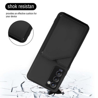 For Tecno Camon 18 Skin Feel PU + TPU + PC Phone Case(Black) by buy2fix