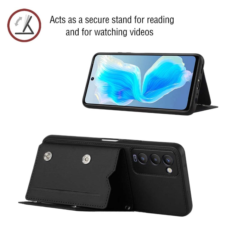 For Tecno Camon 18 Skin Feel PU + TPU + PC Phone Case(Black) by buy2fix