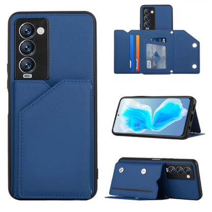 For Tecno Camon 18 Premier Skin Feel PU + TPU + PC Phone Case(Blue) by buy2fix
