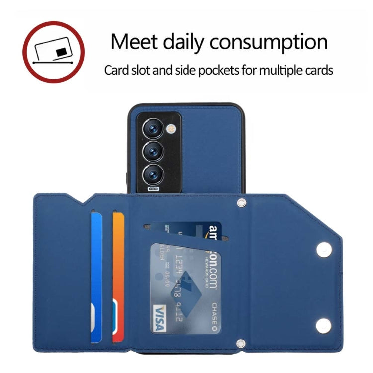 For Tecno Camon 18 Premier Skin Feel PU + TPU + PC Phone Case(Blue) by buy2fix