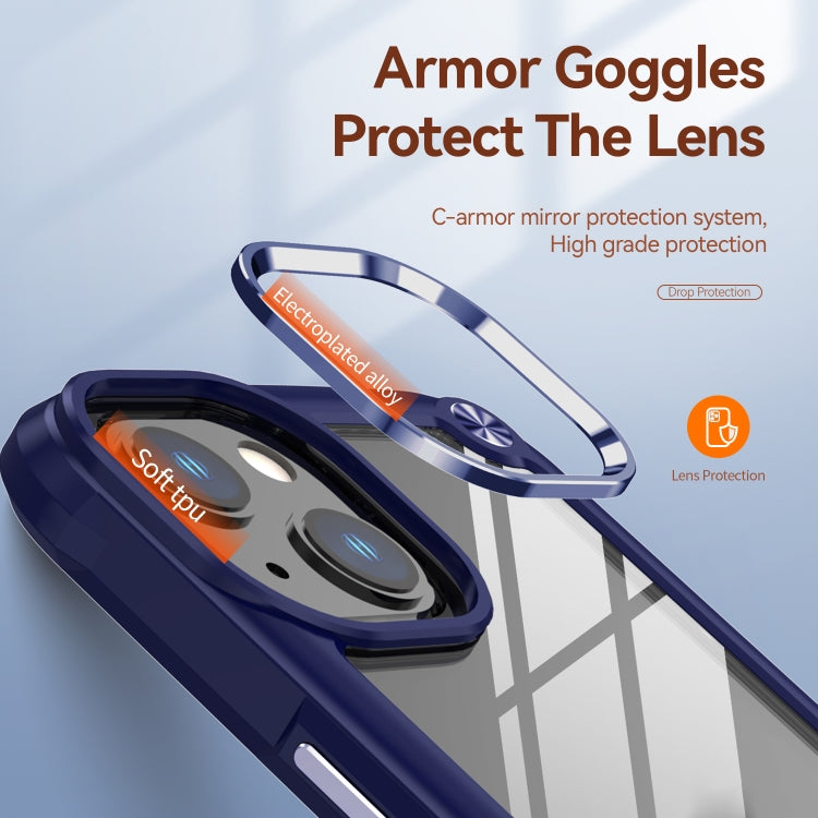 For iPhone 11 Pro TPU + PC Lens Protection Phone Case(Blue) by buy2fix