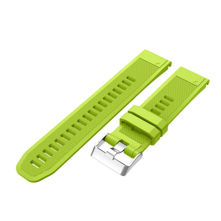 For Garmin Fenix 5 Silicone Watch Band(Lime) - Smart Wear by buy2fix | Online Shopping UK | buy2fix