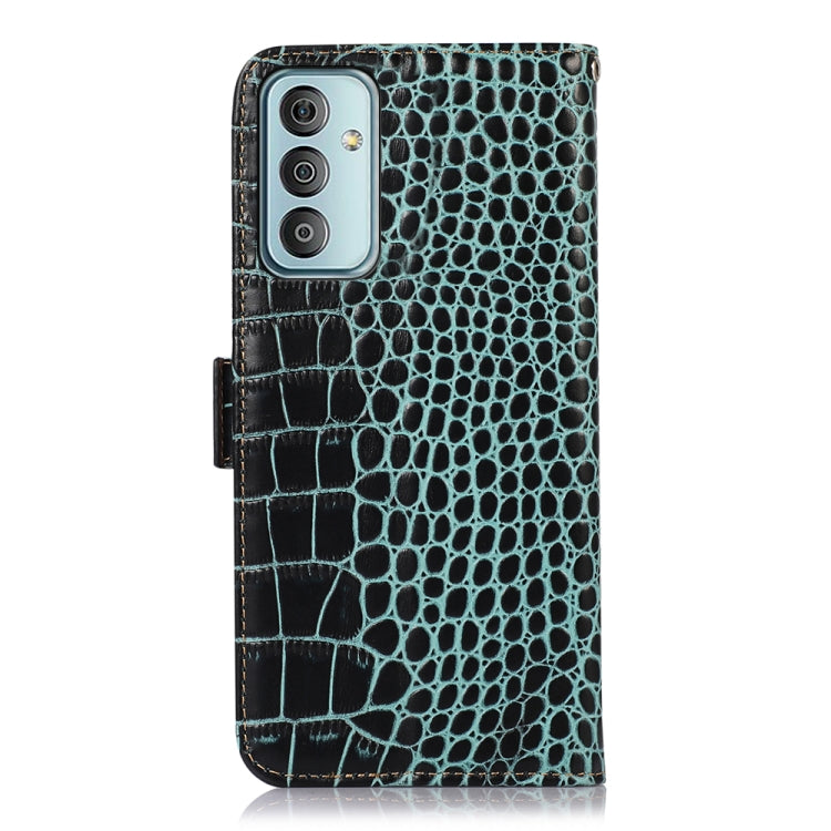 For Samsung Galaxy F23 5G / M23 Crocodile Top Layer Cowhide Leather Phone Case(Green) - Galaxy Phone Cases by buy2fix | Online Shopping UK | buy2fix