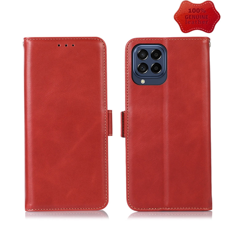 For Samsung Galaxy M53 5G Crazy Horse Top Layer Cowhide Leather Phone Case(Red) - Galaxy Phone Cases by buy2fix | Online Shopping UK | buy2fix