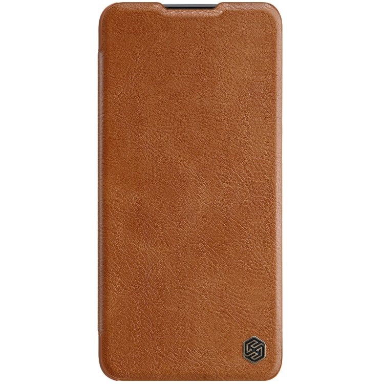 For Xiaomi Redmi K50 / K50 Pro NILLKIN QIN Series Pro Sliding Camera Cover Leather Phone Case(Brown) - Xiaomi Cases by NILLKIN | Online Shopping UK | buy2fix