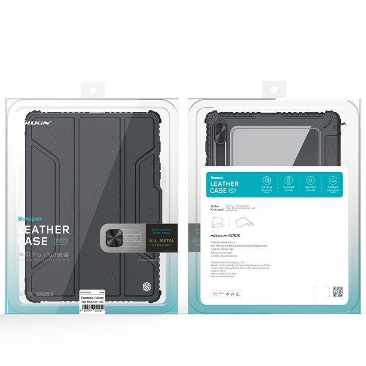 For Samsung Galaxy Tab S8 NILLKIN Bumper Pro Camshield Tablet Leather Case(Black) - Galaxy Tab S8 Cases by NILLKIN | Online Shopping UK | buy2fix