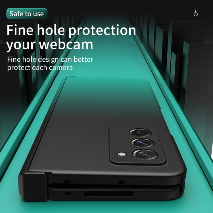 For Samsung Galaxy Z Fold2 5G Colorful Gradient Tempered Film Integrated Phone Case(Cyan) by buy2fix