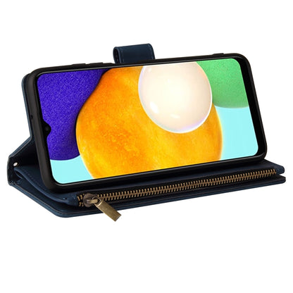 For Samsung Galaxy A03s 166.5mm Multifunctional Frosted Zipper Wallet Leather Phone Case(Blue) by buy2fix