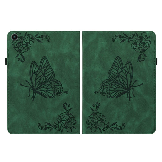 For Samsung Galaxy Tab A8 10.5 2021 Butterfly Flower Embossed Leather Tablet Case(Green) by buy2fix