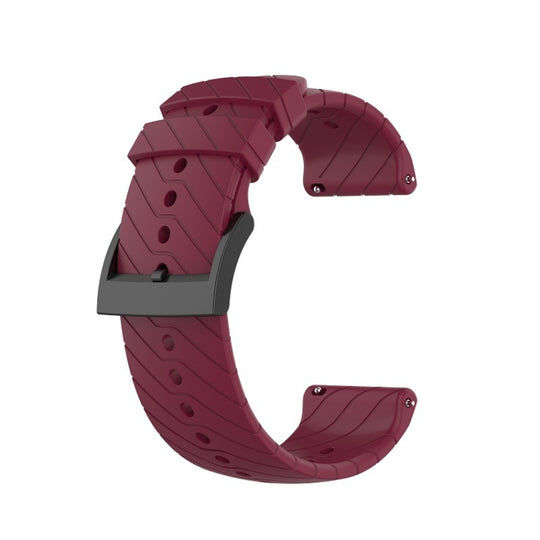 For Suunto 7 Lightning Silicone Watch Band(Red Wine)