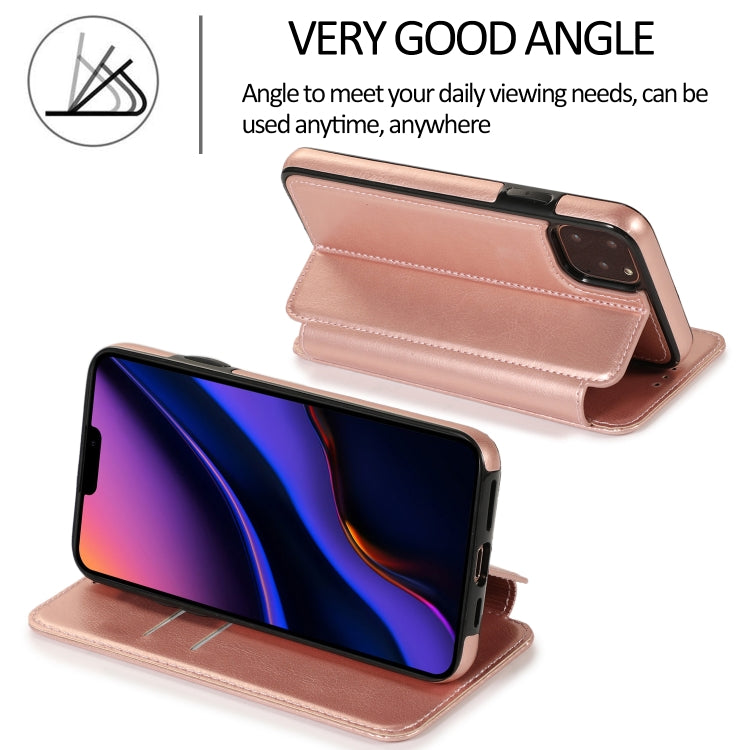 For iPhone 11 Pro Knight Magnetic Suction Leather Phone Case (Rose Gold) by buy2fix