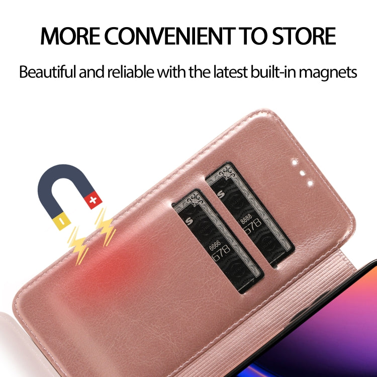 For iPhone 11 Pro Knight Magnetic Suction Leather Phone Case (Rose Gold) by buy2fix
