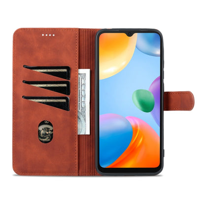 For Xiaomi Redmi 10C / Redmi 10 India AZNS Skin Feel Calf Texture Flip Leather Phone Case(Brown) - Xiaomi Cases by AZNS | Online Shopping UK | buy2fix