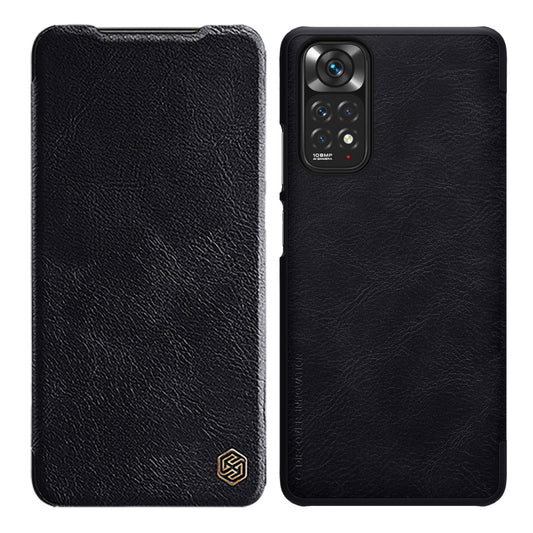 For Xiaomi Redmi Note 11S NILLKIN QIN Series Crazy Horse Texture Leather Case(Black) - Xiaomi Cases by NILLKIN | Online Shopping UK | buy2fix