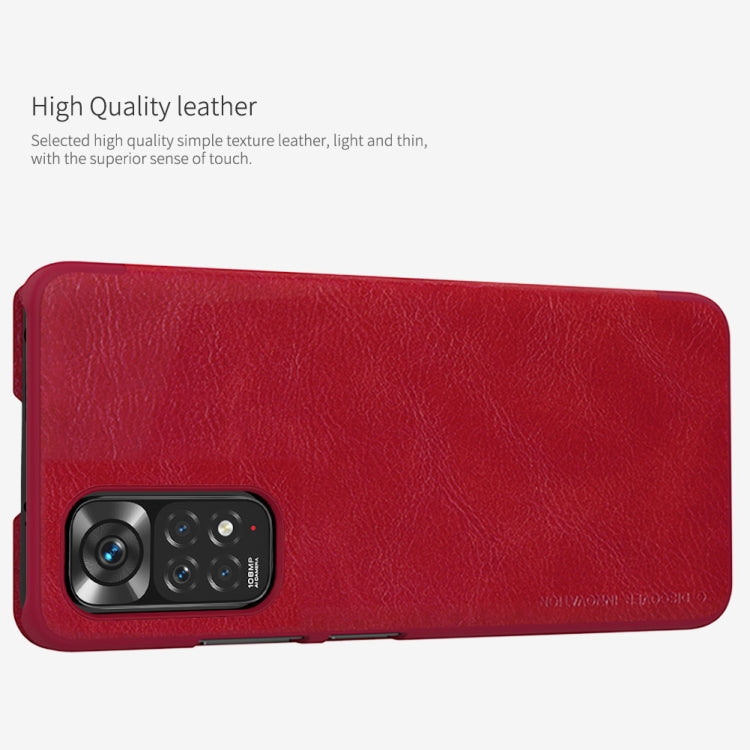 For Xiaomi Redmi Note 11S NILLKIN QIN Series Crazy Horse Texture Leather Case(Red) - Xiaomi Cases by NILLKIN | Online Shopping UK | buy2fix