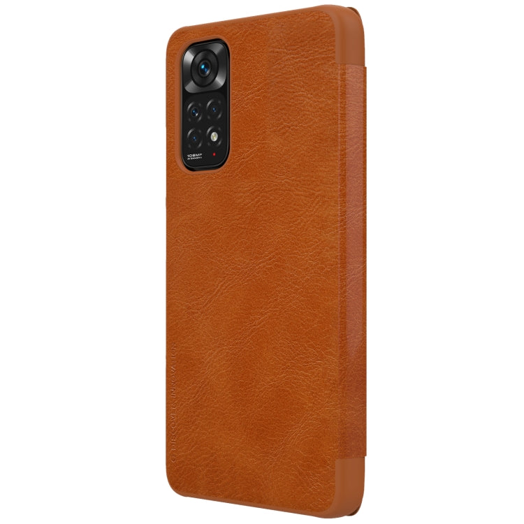 For Xiaomi Redmi Note 11S NILLKIN QIN Series Crazy Horse Texture Leather Case(Brown) - Xiaomi Cases by NILLKIN | Online Shopping UK | buy2fix