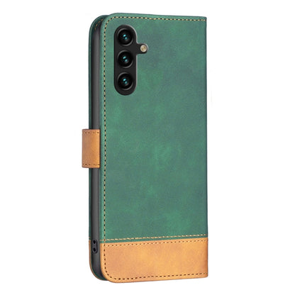 For Samsung Galaxy A13 5G BF11 Color Matching Skin Feel Leather Phone Case(Green) by buy2fix
