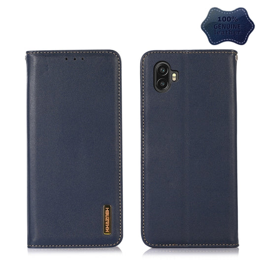 For Samsung Galaxy Xcover6 Pro KHAZNEH Nappa Top Layer Cowhide Leather Phone Case(Blue)