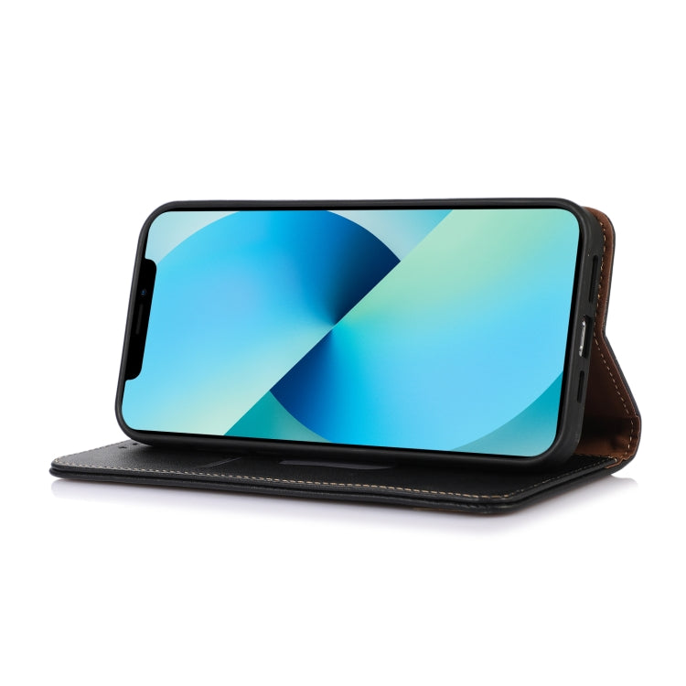 For Samsung Galaxy Xcover6 Pro KHAZNEH Nappa Top Layer Cowhide Leather Phone Case(Black) by buy2fix