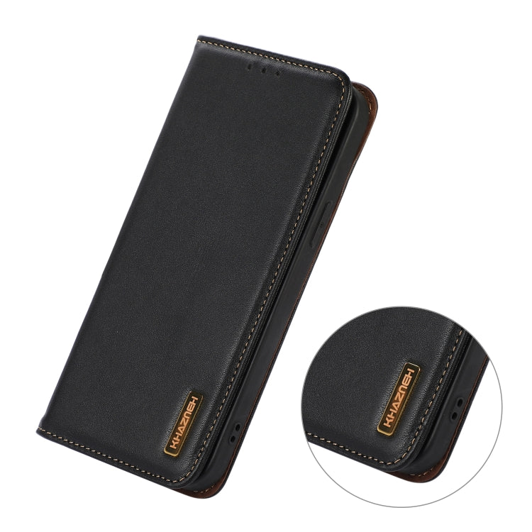 For Samsung Galaxy Xcover6 Pro KHAZNEH Nappa Top Layer Cowhide Leather Phone Case(Black) by buy2fix